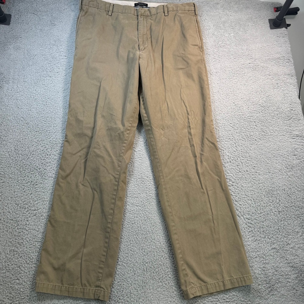 Banana Republic Gavin Chino Mens 38x34 Khaki Tan Cotton Straight Leg Pants